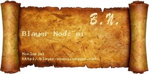Blayer Noémi névjegykártya